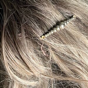 Vintage Silver-Tone Beaded Hair Clip - Divine!